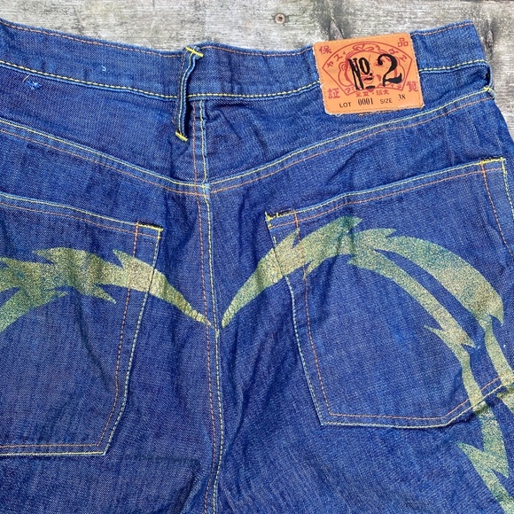 Vintage Evisu Diacock Jean Shorts Size 38 - Picture 2 of 5